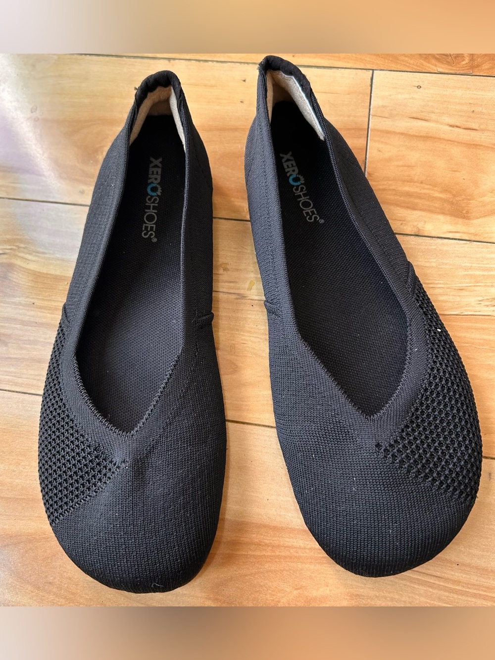 Xero Shoes Phoenix Knit Black Ballet Flats Barefoot Womens 9.5  Minimalist Shoes